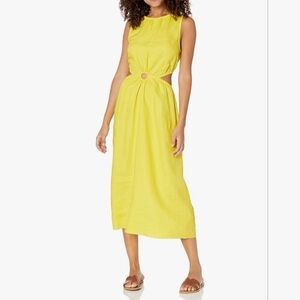 The Drop Women's Sade Linen Cut Out Midi #718